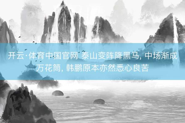 开云·体育中国官网 泰山变阵降黑马， 中场渐成万花筒， 韩鹏原本亦然悉心良苦