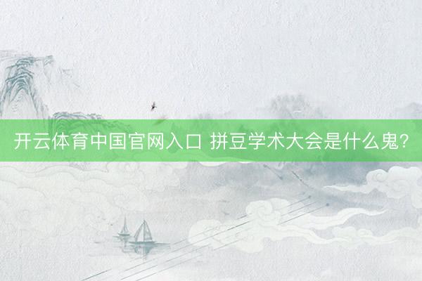 开云体育中国官网入口 拼豆学术大会是什么鬼？