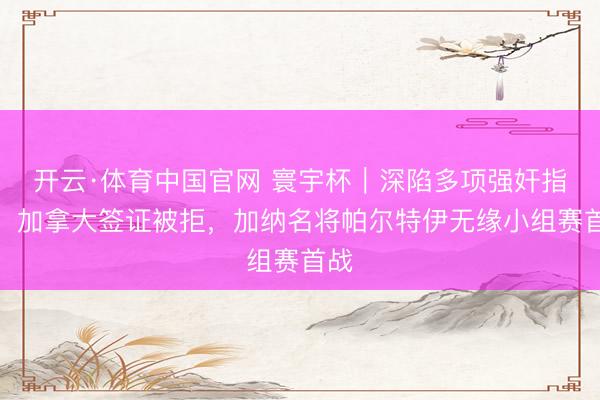 开云·体育中国官网 寰宇杯|深陷多项强奸指控,加拿大签证被拒,加纳名将帕尔特伊无缘小组赛首战