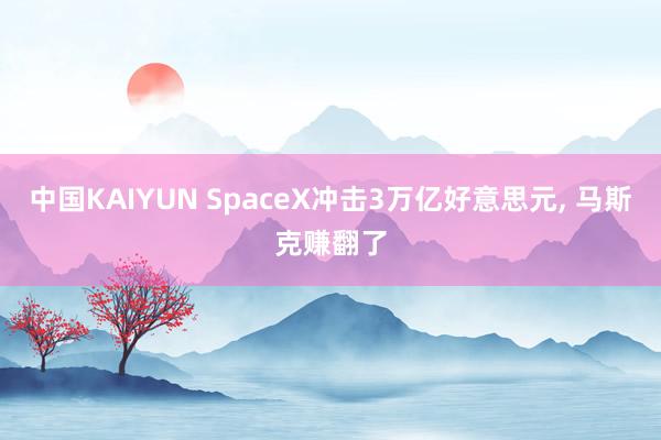 中国KAIYUN SpaceX冲击3万亿好意思元， 马斯克赚翻了