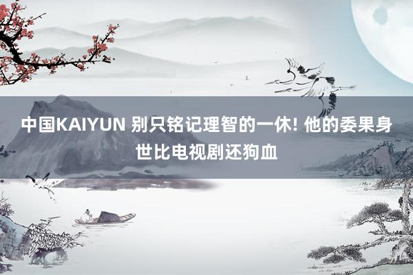 中国KAIYUN 别只铭记理智的一休! 他的委果身世比电视剧还狗血