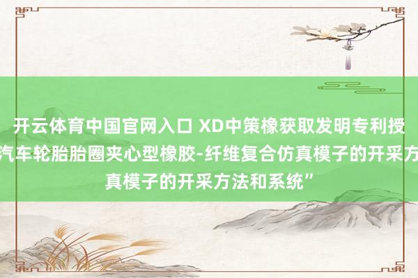 开云体育中国官网入口 XD中策橡获取发明专利授权: “电动汽车轮胎胎圈夹心型橡胶-纤维复合仿真模子的开采方法和系统”